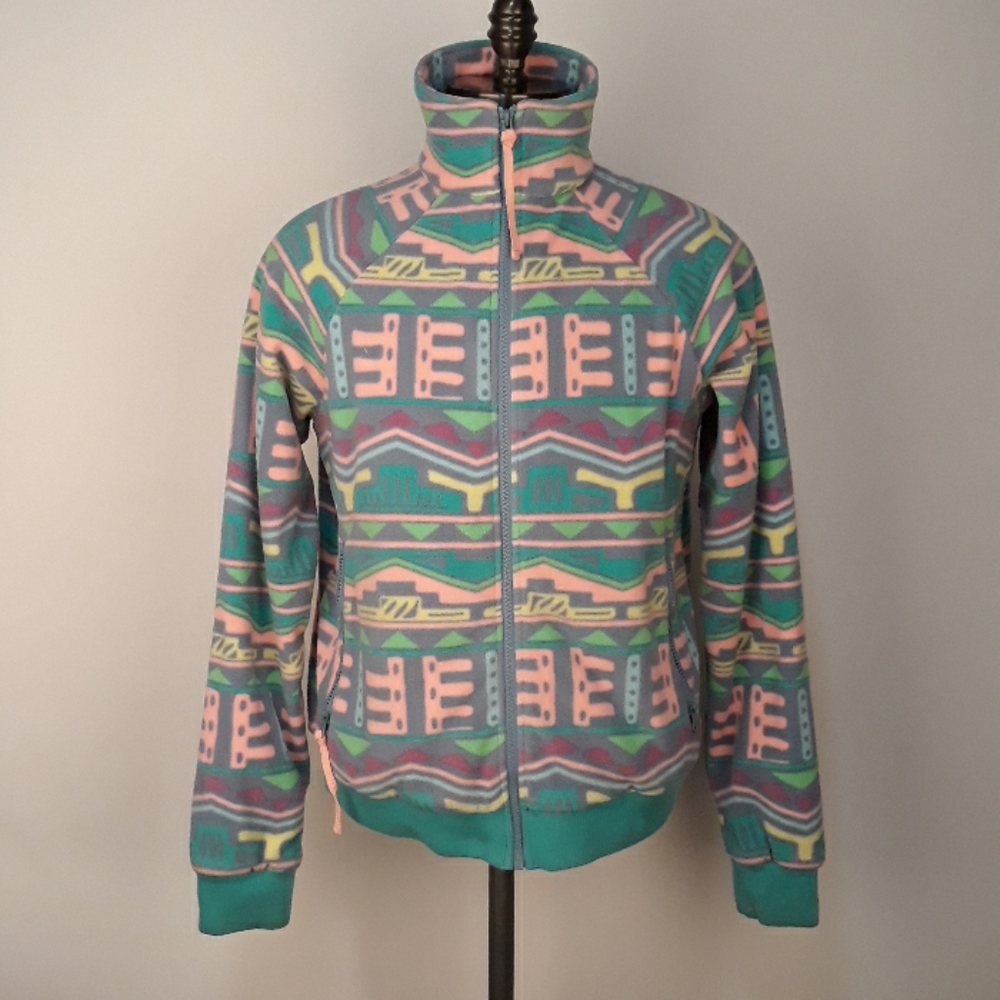 CHUBBIES Abstract Fleece Full Zip Mens Sz M Jacket